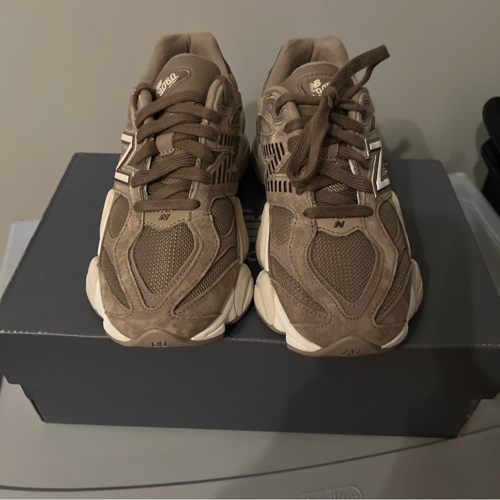 New in box New Balance 9060 Mushroom Brown size 5.5 Men’s (size 7 Women’s).